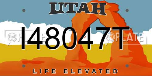 I48047T Utah License Plate
