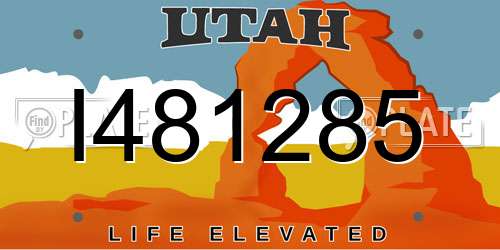 I481285 Utah License Plate