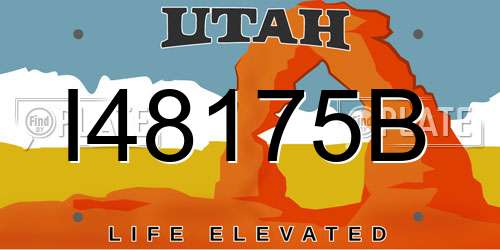 I48175B Utah License Plate