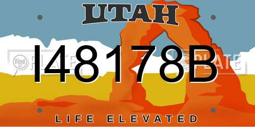 I48178B Utah License Plate