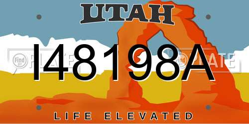 I48198A Utah License Plate