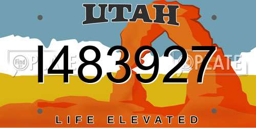 I483927 Utah License Plate