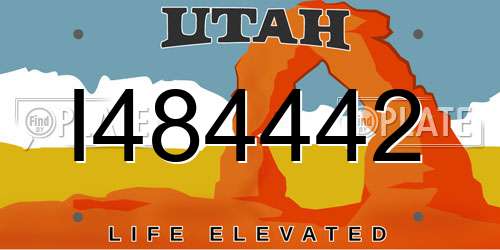 I484442 Utah License Plate