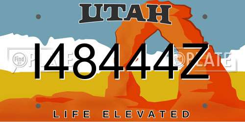 I48444Z Utah License Plate