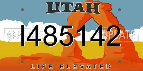 I485142 Utah License Plate