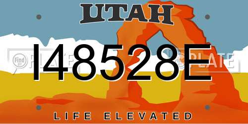I48528E Utah License Plate