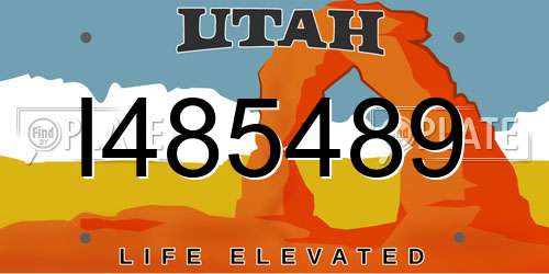 I485489 Utah License Plate
