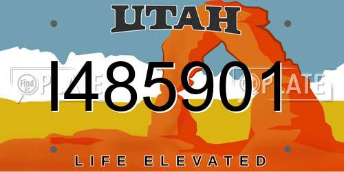 I485901 Utah License Plate