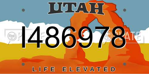 I486978 Utah License Plate