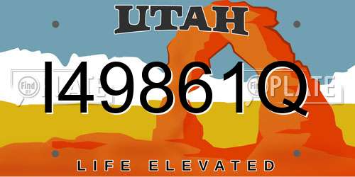 I49861Q Utah License Plate