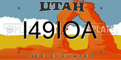 I49IOA Utah License Plate