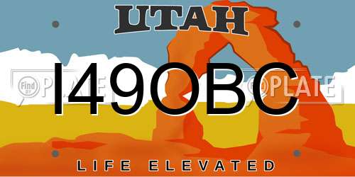 I49OBC Utah License Plate