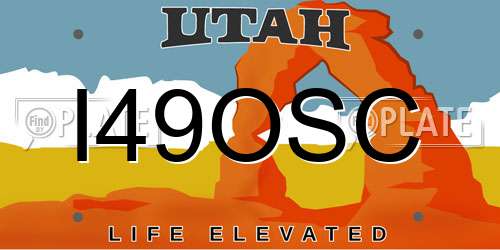 I49OSC Utah License Plate