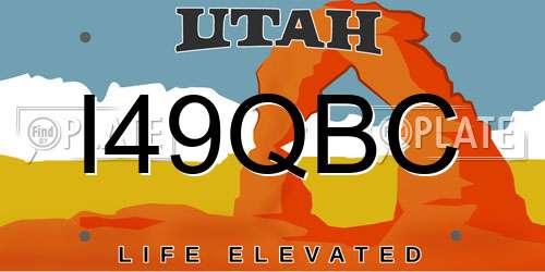 I49QBC Utah License Plate