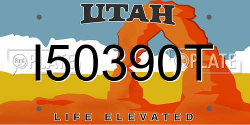 I50390T Utah License Plate