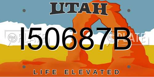 I50687B Utah License Plate