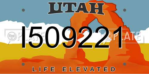 I509221 Utah License Plate