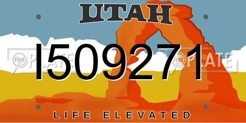 I509271 Utah License Plate