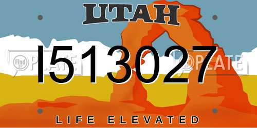 I513027 Utah License Plate