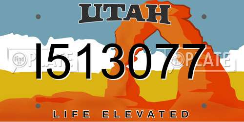I513077 Utah License Plate