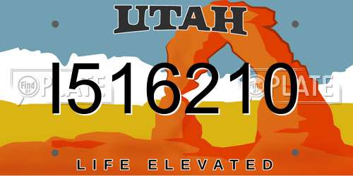 I516210 Utah License Plate
