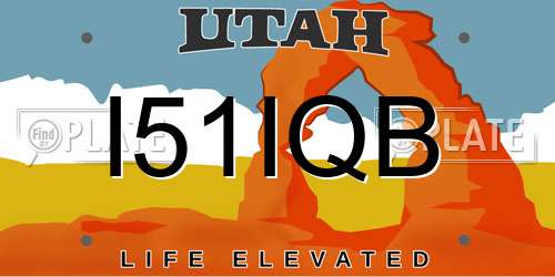 I51IQB Utah License Plate
