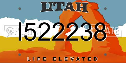 I522238 Utah License Plate
