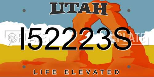 I52223S Utah License Plate