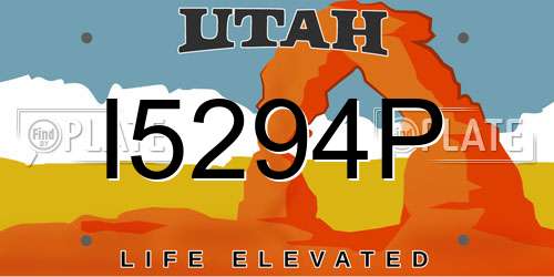 I5294P Utah License Plate
