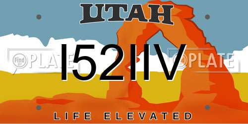 I52IIV Utah License Plate