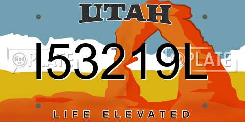 I53219L Utah License Plate