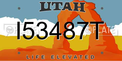 I53487T Utah License Plate