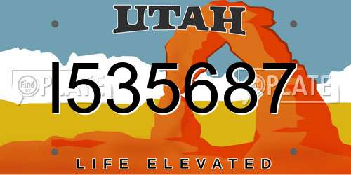 I535687 Utah License Plate