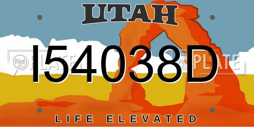 I54038D Utah License Plate