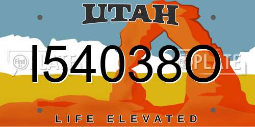 I54038O Utah License Plate