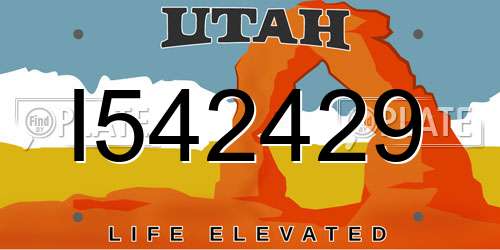 I542429 Utah License Plate