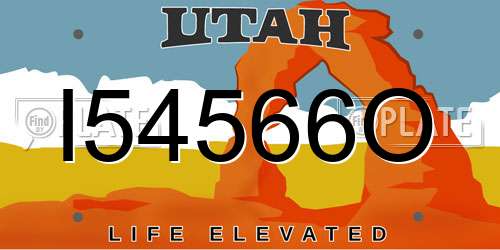I54566O Utah License Plate