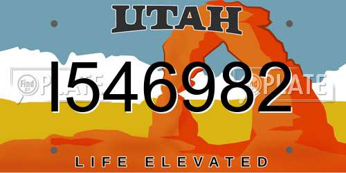 I546982 Utah License Plate