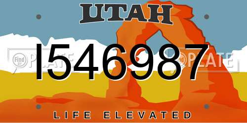 I546987 Utah License Plate