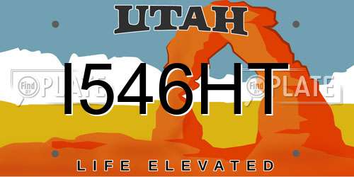 I546HT Utah License Plate