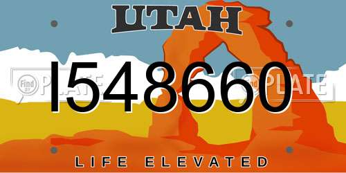 I548660 Utah License Plate