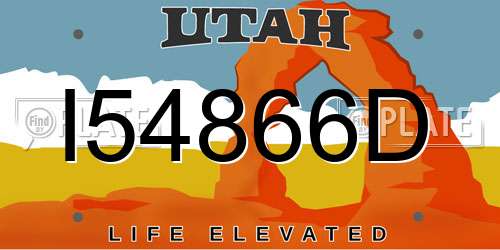 I54866D Utah License Plate