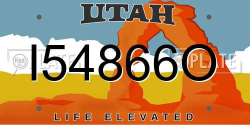 I54866O Utah License Plate