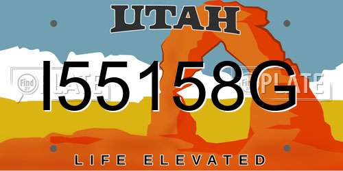 I55158G Utah License Plate