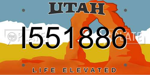 I551886 Utah License Plate