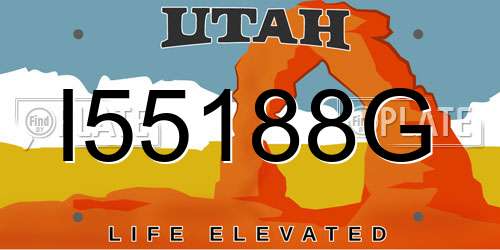 I55188G Utah License Plate