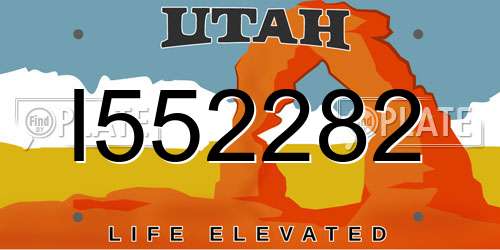 I552282 Utah License Plate