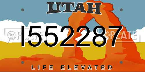 I552287 Utah License Plate