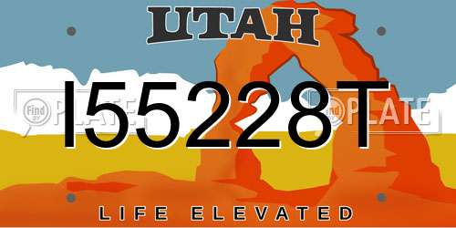 I55228T Utah License Plate