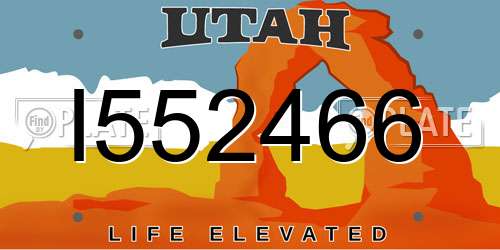 I552466 Utah License Plate